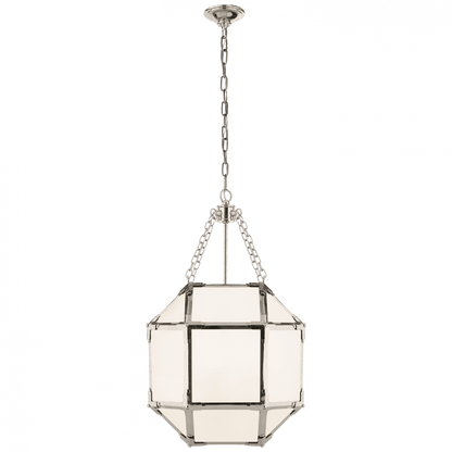 Visual Comfort & Co. Signature Collection Morris Pendant, 3-Light, Polished Nickel, White Glass, 13.5"W (SK 5008PN-WG CPZR5)