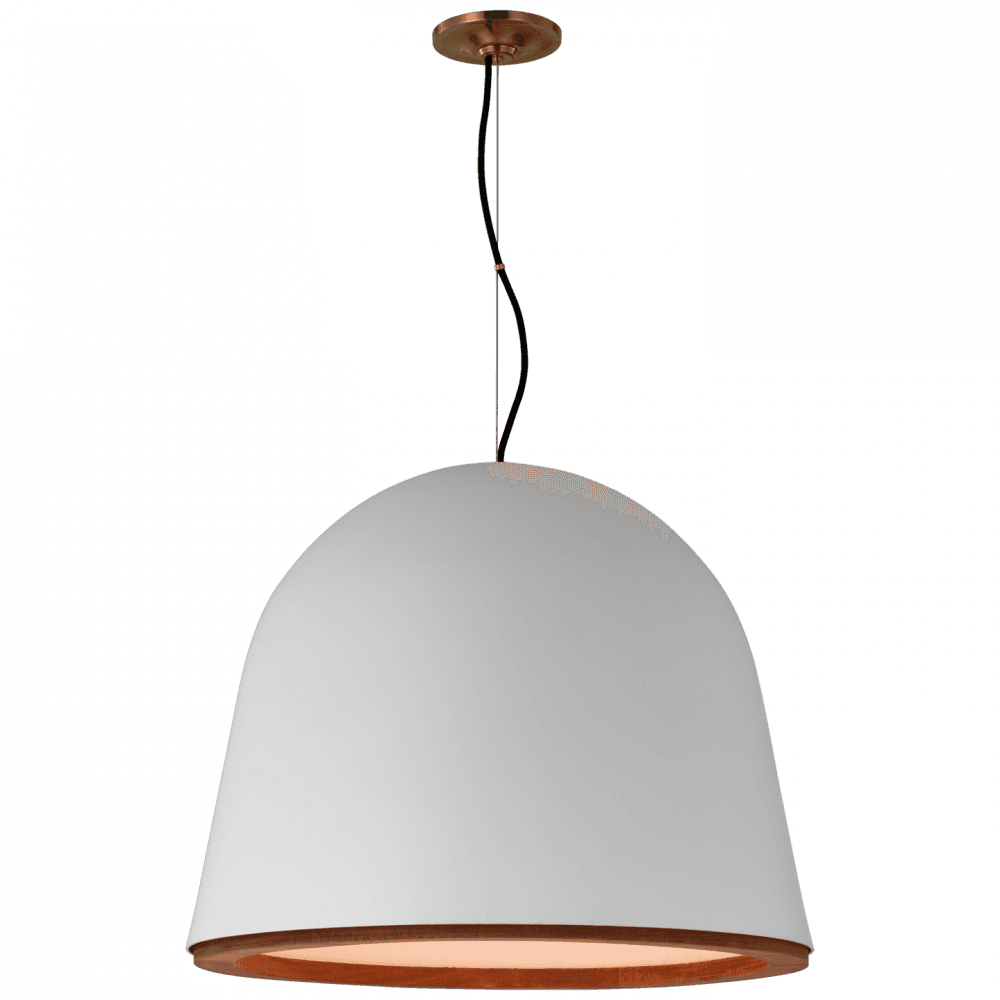 Visual Comfort & Co. Signature Collection Murphy Large Pendant, 1-Light, Wood, 19.25"H (S 5126PW CU3CM)