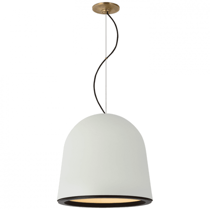 Visual Comfort Signature Murphy Medium Pendant Plaster White and Dark Teak