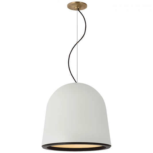 Visual Comfort Signature Murphy Medium Pendant Plaster White and Dark Teak