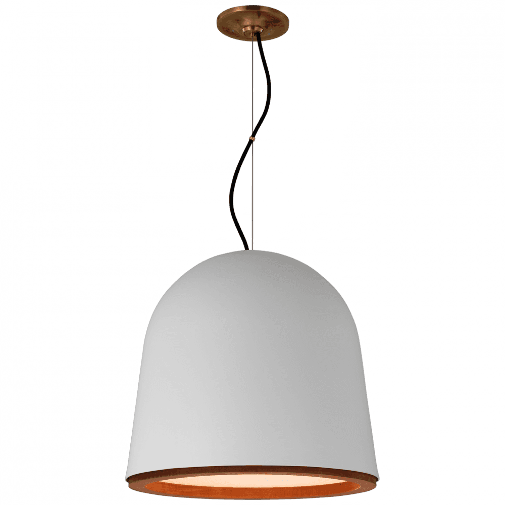 Visual Comfort Signature Murphy Medium Pendant Plaster White and Matte Black