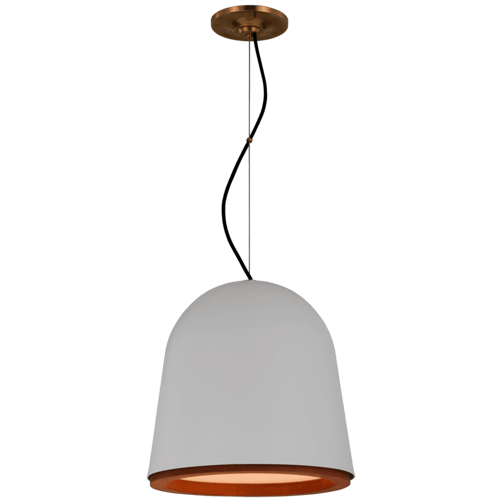 Visual Comfort Signature Murphy Small Pendant Plaster White and Matte Black