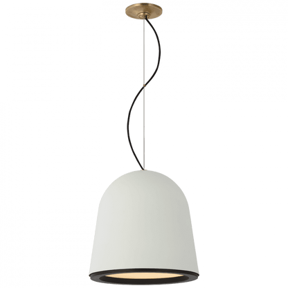 Visual Comfort Signature Murphy Pendant Plaster White and Dark Teak