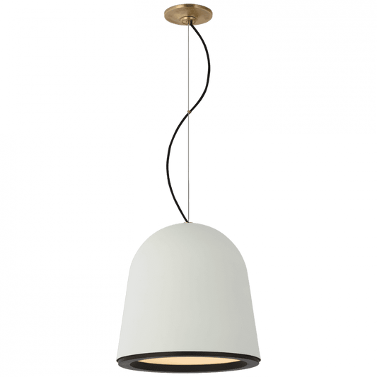 Visual Comfort Signature Murphy Pendant Plaster White and Dark Teak