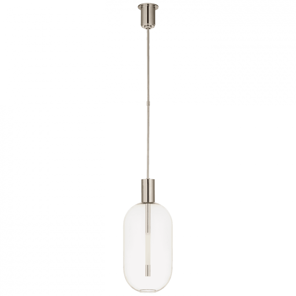 Visual Comfort & Co. Signature Collection Nye Pendant, LED, Polished Nickel, Clear Glass, 11"W (KW 5132PN CPWW3)