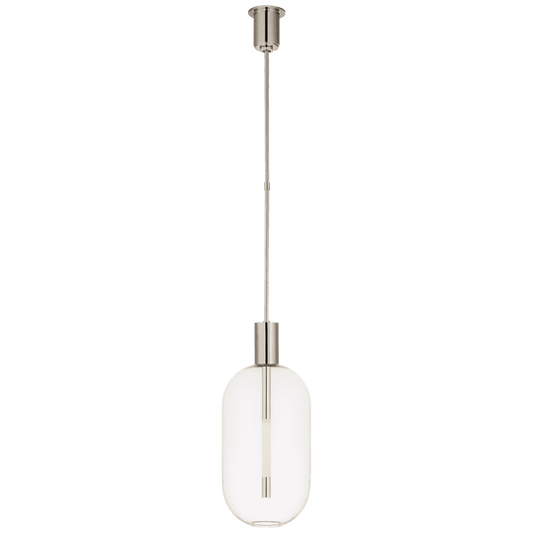 Visual Comfort & Co. Signature Collection Nye Pendant, LED, Polished Nickel, Clear Glass, 11"W (KW 5132PN CPWW3)
