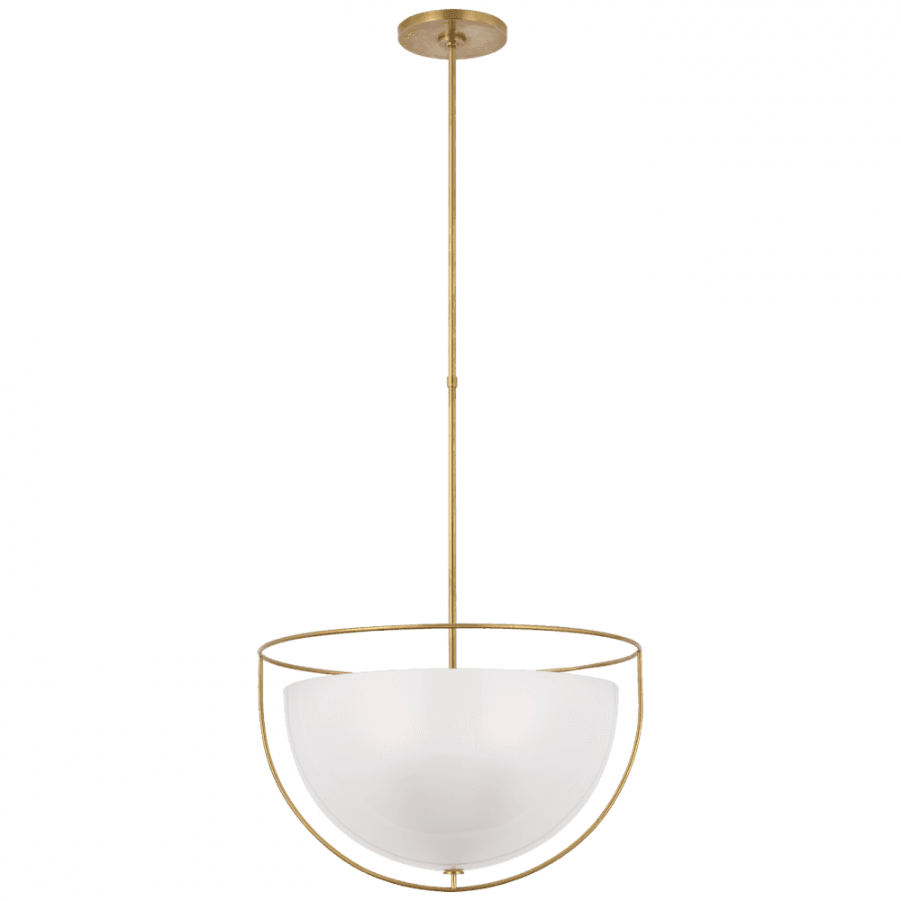 Visual Comfort & Co. Signature Collection Odeon Large Pendant - Hand-Rubbed Antique Brass
