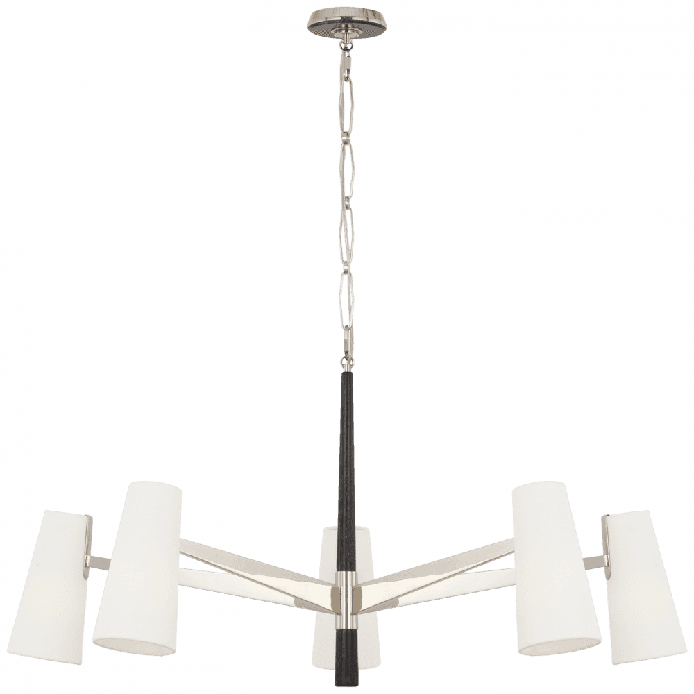 Visual Comfort Signature Olina 44 Polished Nickel and Ebony
