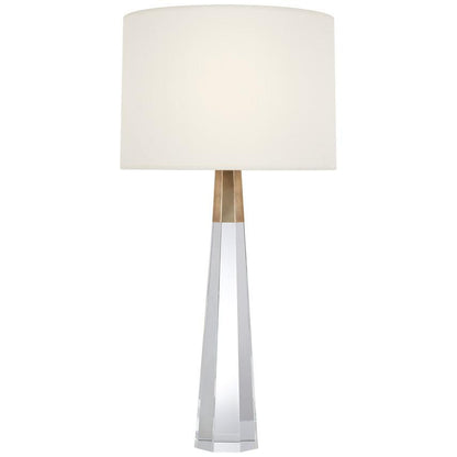 Visual Comfort Signature Olsen Cordless Table Lamp Crystal and Hand-Rubbed Antique Brass