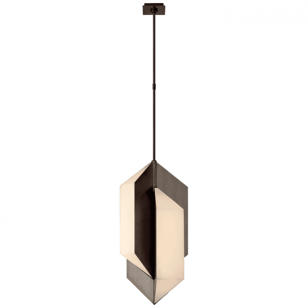 Visual Comfort & Co. Signature Collection Ophelion Medium Pendant, 1-Light, LED, Bronze, Alabaster Shade, Over All Height 66.5" (KW 5722BZ-ALB CTWGV)