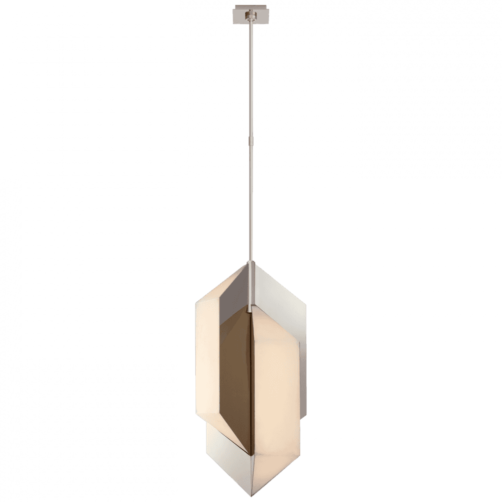 Visual Comfort & Co. Signature Collection Ophelion Medium Pendant, 1-Light, LED, Polished Nickel, Alabaster Shade, Over All Height 66.5" (KW 5722PN-ALB CTVLP)