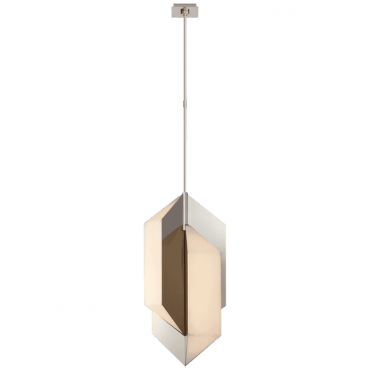 Visual Comfort & Co. Signature Collection Ophelion Medium Pendant, 1-Light, LED, Polished Nickel, Alabaster Shade, Over All Height 66.5" (KW 5722PN-ALB CTVLP)