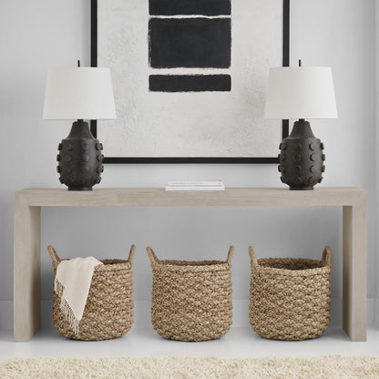 Visual Comfort & Co. Signature Collection Orly Large Table Lamp, 1-Light, LED, Garden Bronze, Linen Shade, 31.5"H (TOB 3415GBZ-L D02U4)