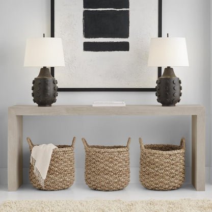 Visual Comfort & Co. Signature Collection Orly Large Table Lamp, 1-Light, LED, Garden Bronze, Linen Shade, 31.5"H (TOB 3415GBZ-L D02U4)