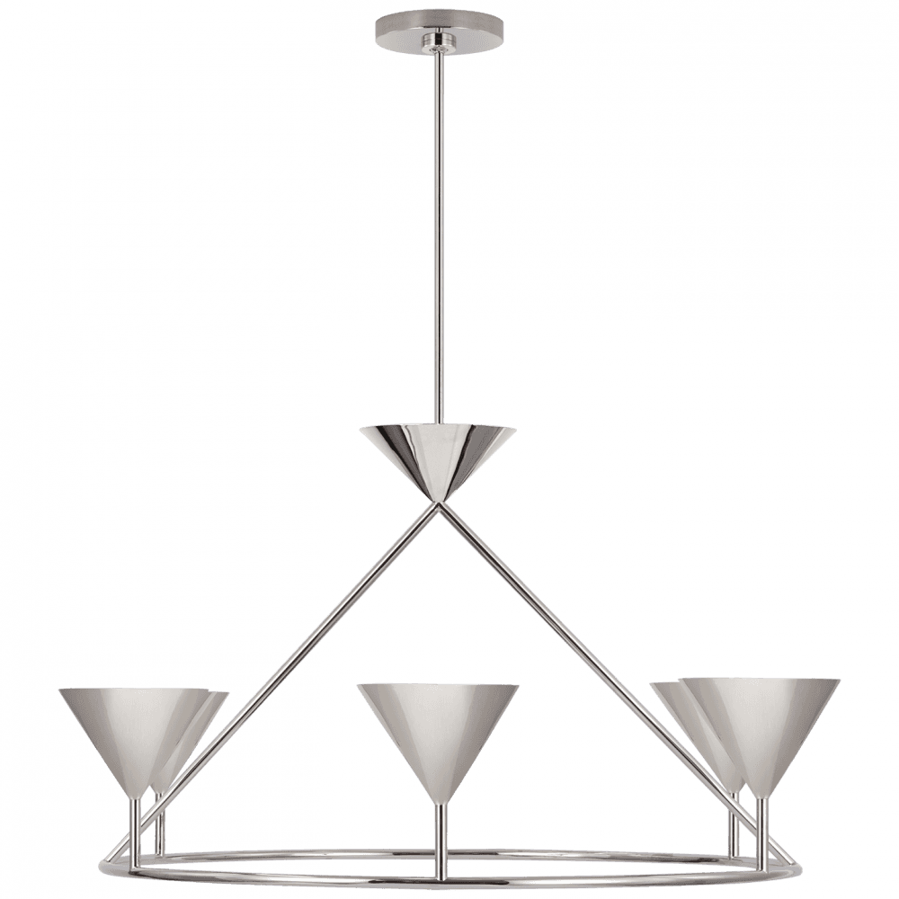 Visual Comfort Signature Orsay Large Ring Chandelier Polished Nickel
