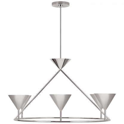 Visual Comfort Signature Orsay Large Ring Chandelier Polished Nickel