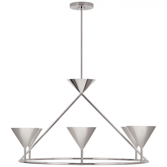 Visual Comfort Signature Orsay Large Ring Chandelier Polished Nickel