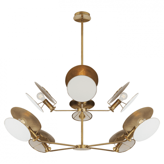 Visual Comfort Signature Osiris Reflector Chandelier Hand-Rubbed Antique Brass