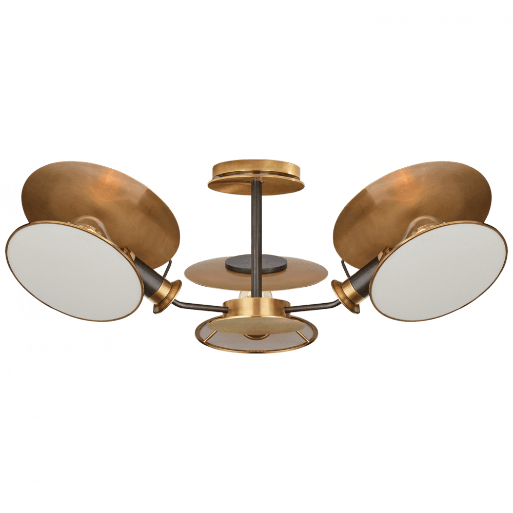 Visual Comfort Signature Osiris Semi-Flush Mount Bronze with Antique Brass