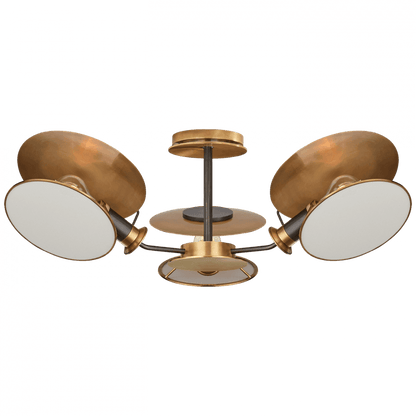 Visual Comfort Signature Osiris Semi-Flush Mount Bronze with Antique Brass