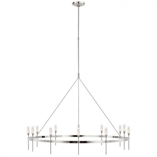Visual Comfort Signature Overture Grande Ring Chandelier Polished Nickel