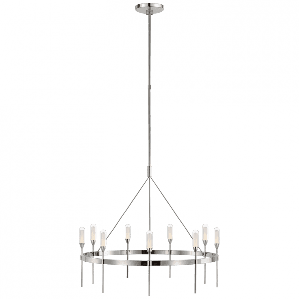 Visual Comfort Signature Overture Medium Ring Chandelier Polished Nickel