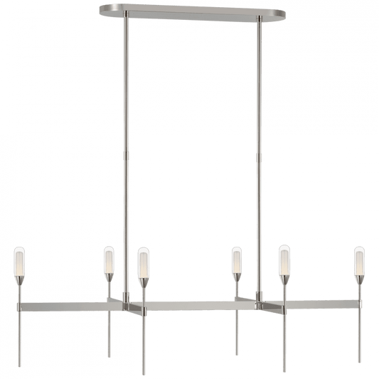 Visual Comfort Signature Overture Medium Uplight Linear Chandelier Polished Nickel