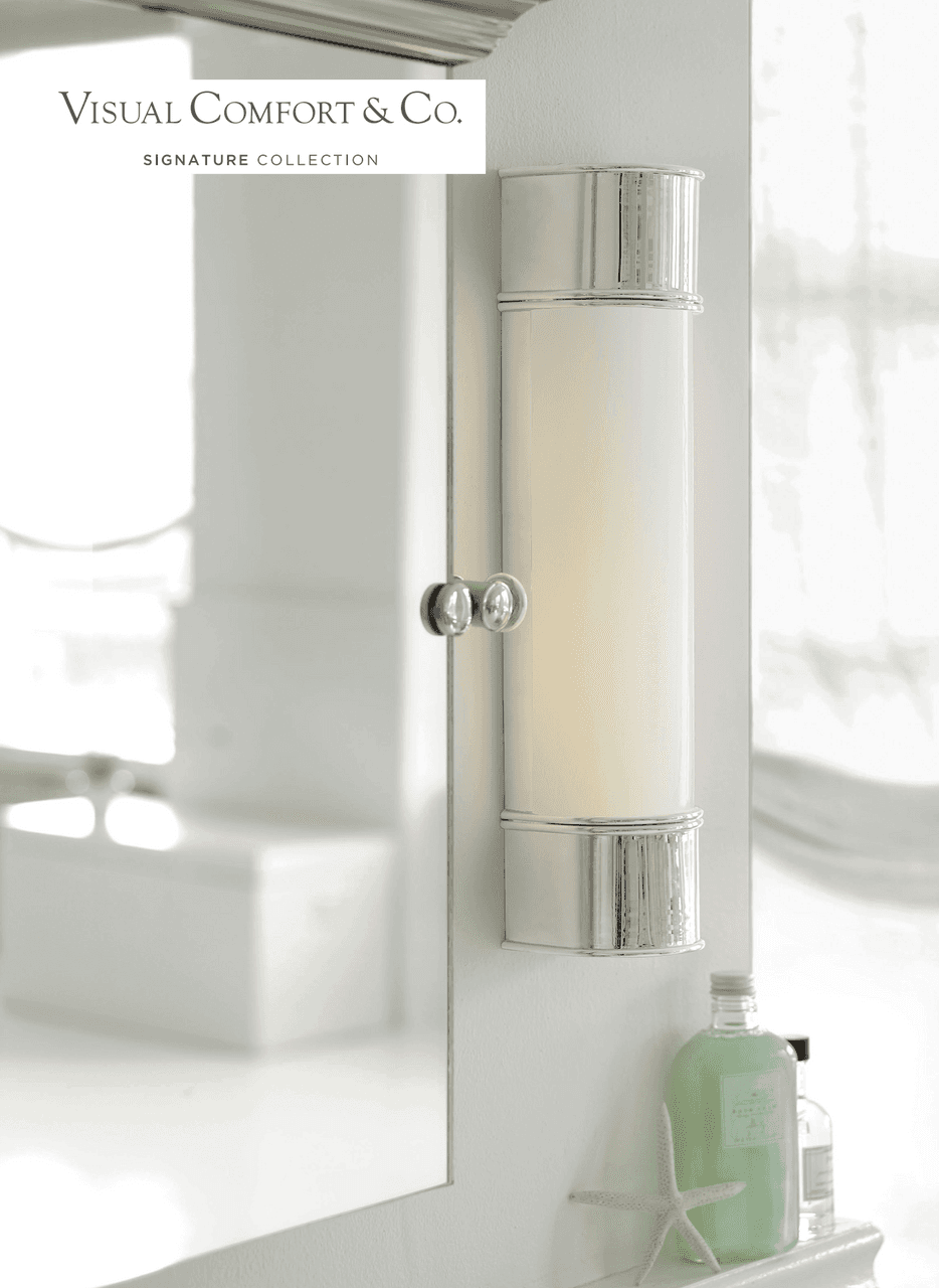Visual Comfort & Co. Signature Collection Oxford Bathroom Wall Sconce, 2-Light, Polished Nickel, Frosted Glass, 18.5"H (CHD 1552PN-FG 25V4D)