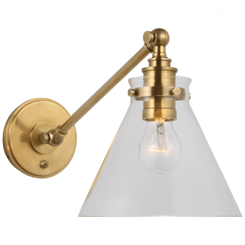 Visual Comfort Signature Parkington Single Library Wall Light Antique-Burnished Brass