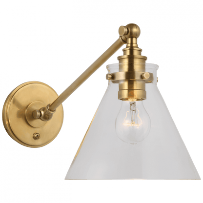 Visual Comfort Signature Parkington Single Library Wall Light Antique-Burnished Brass