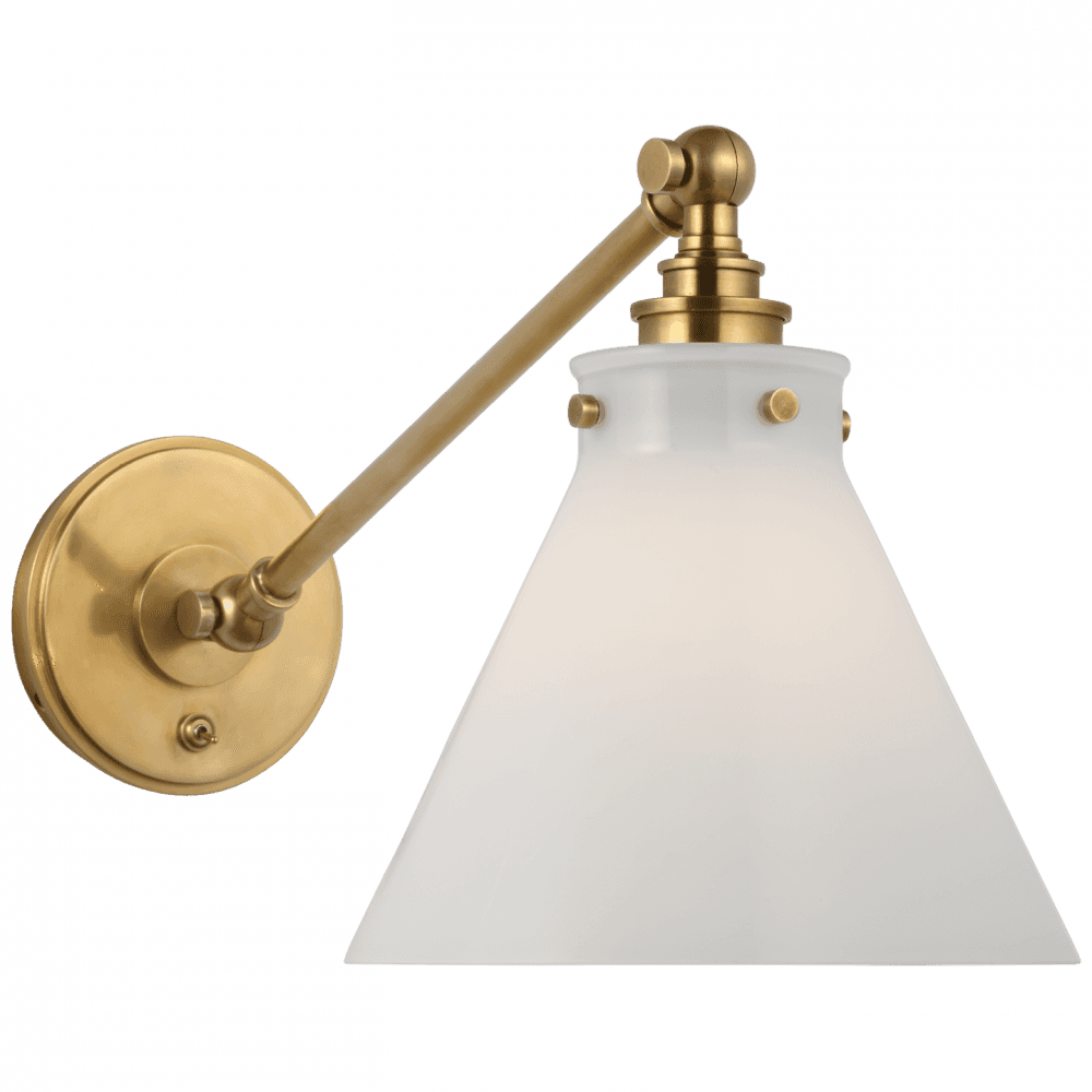 Visual Comfort Signature Parkington Single Library Wall Light Polished Nickel