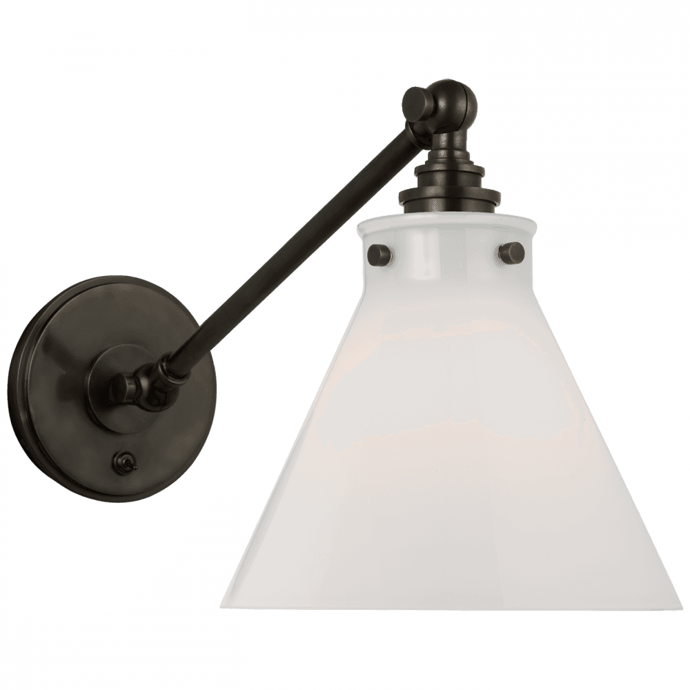 Visual Comfort & Co. Signature Collection Parkington Single Library Wall Light, 1-Light, LED, Bronze, 9.75"H (CHD 2525BZ-WG CX04P)