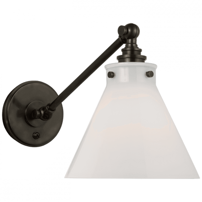 Visual Comfort & Co. Signature Collection Parkington Single Library Wall Light, 1-Light, LED, Bronze, 9.75"H (CHD 2525BZ-WG CX04P)