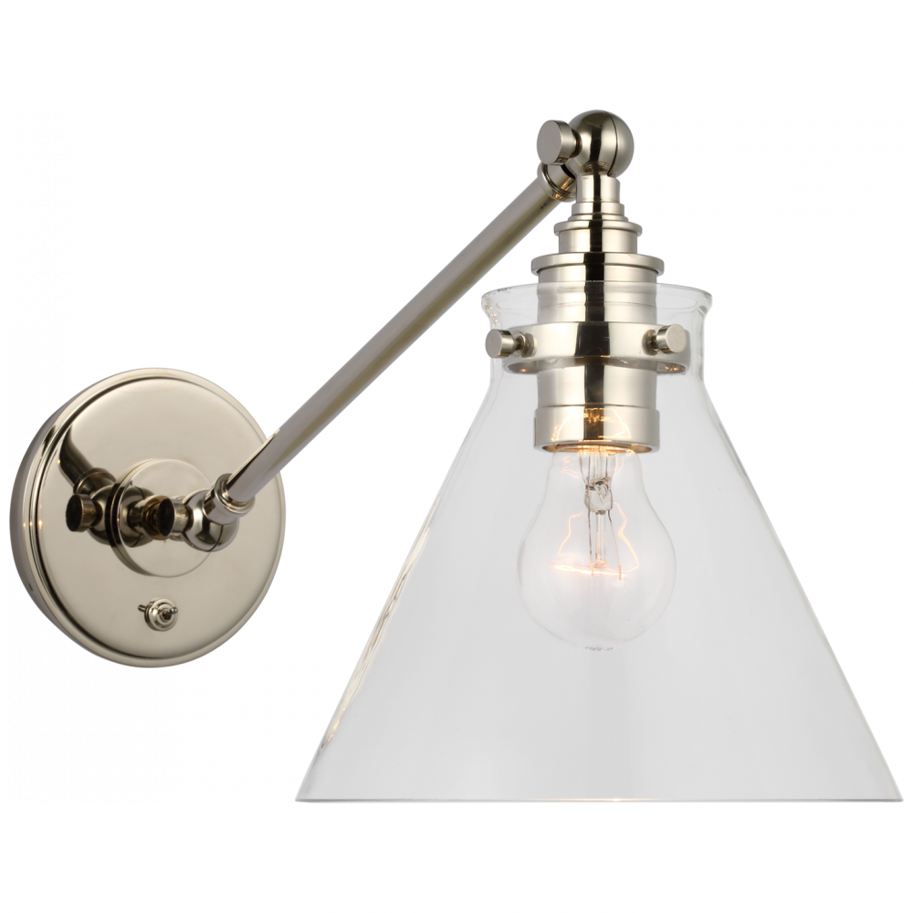 Visual Comfort Signature Parkington Single Library Wall Light Antique-Burnished Brass