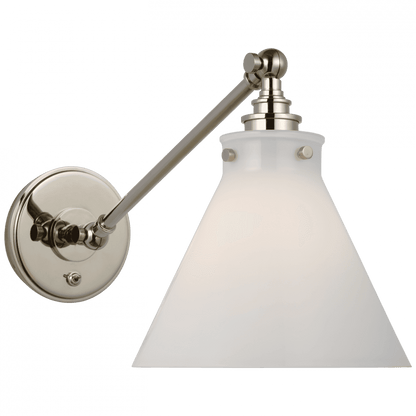 Visual Comfort Signature Parkington Single Library Wall Light Polished Nickel