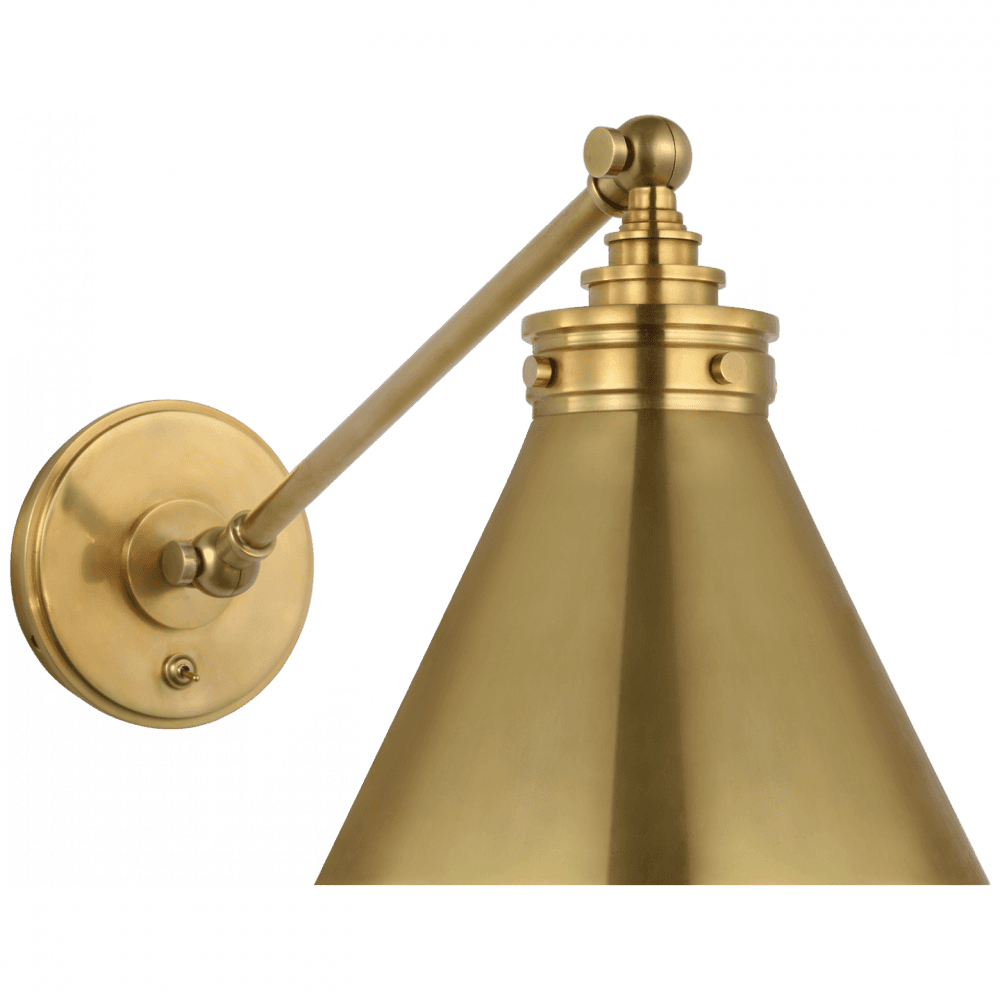 Visual Comfort & Co. Signature Collection Parkington Single Library Wall Light - Antique-Burnished Brass
