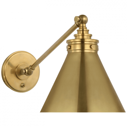 Visual Comfort & Co. Signature Collection Parkington Single Library Wall Light - Antique-Burnished Brass