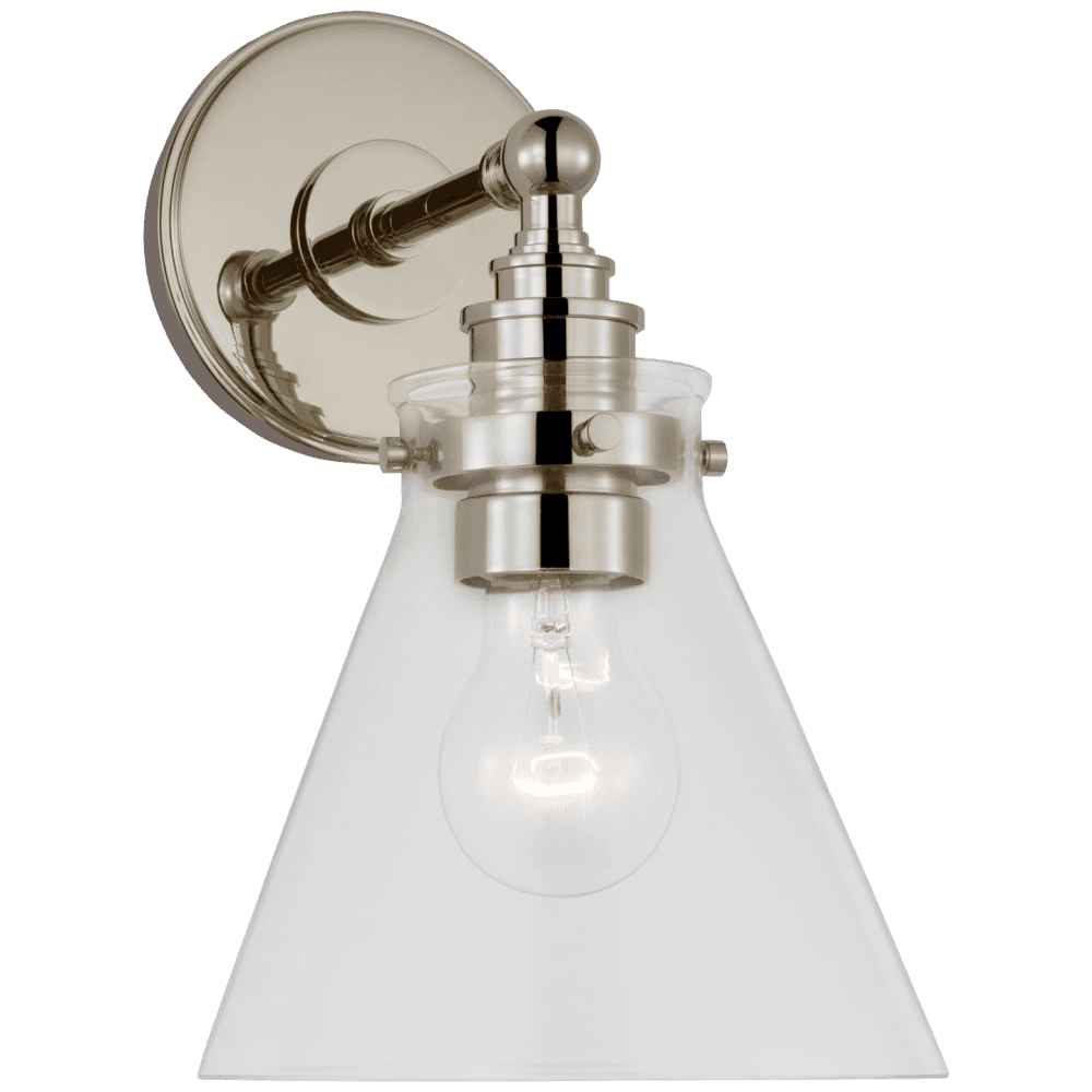 Visual Comfort Signature Parkington Small Single Wall Light Polished Nickel