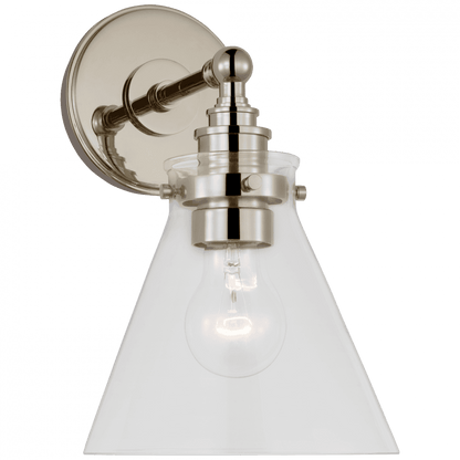 Visual Comfort Signature Parkington Small Single Wall Light Polished Nickel