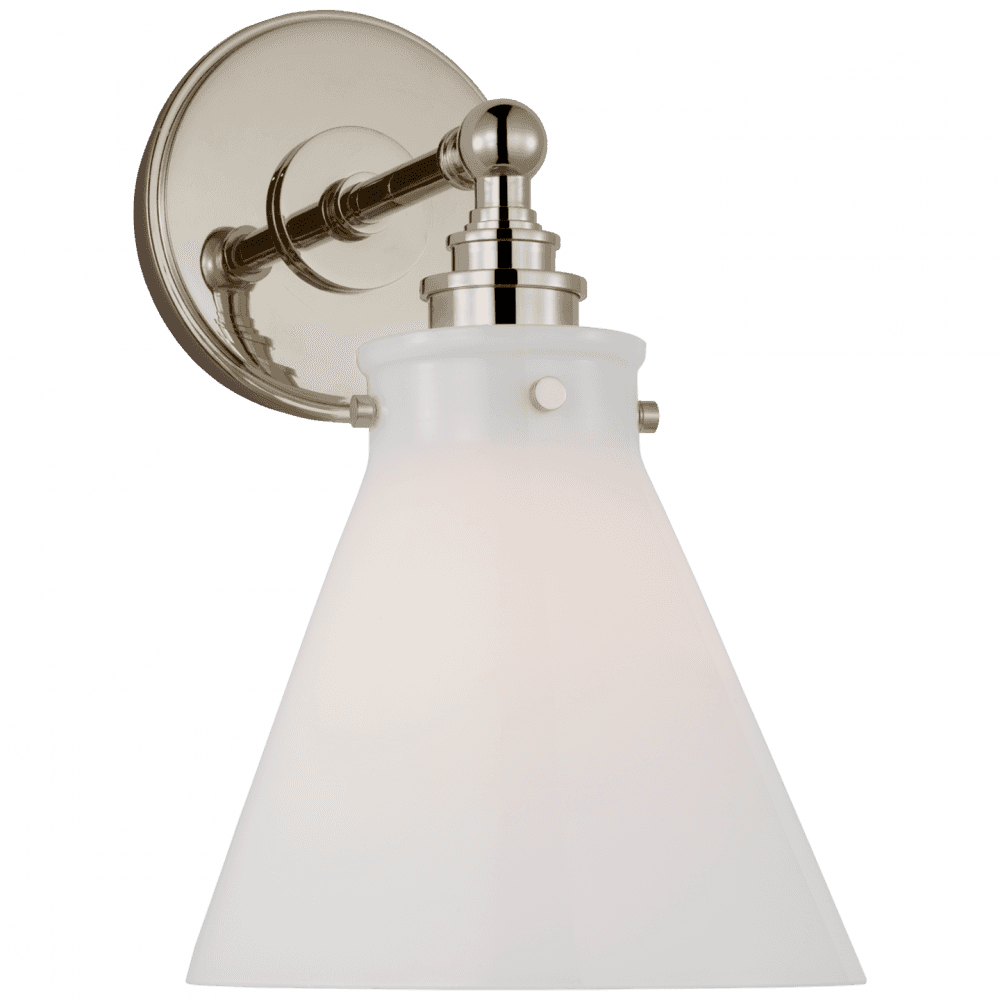 Visual Comfort Signature Parkington Small Single Wall Light Polished Nickel
