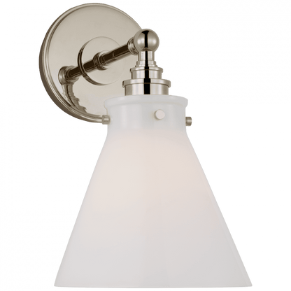 Visual Comfort Signature Parkington Small Single Wall Light Polished Nickel