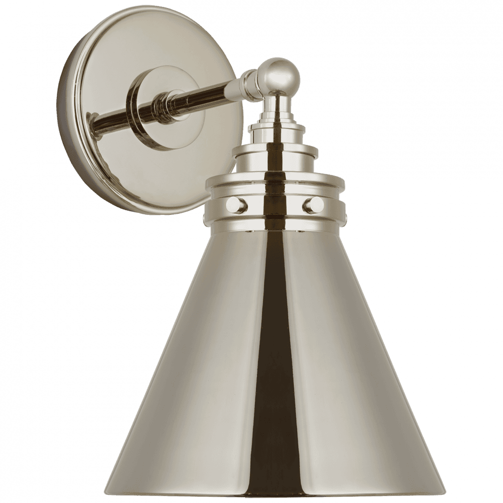 Visual Comfort Signature Parkington Small Single Wall Light Polished Nickel