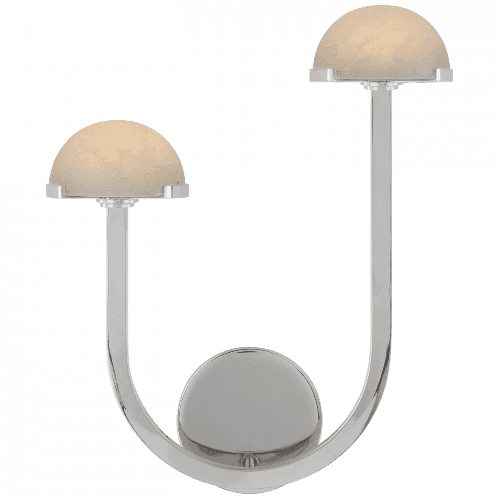 Visual Comfort Signature Pedra Assymetrical Left Wall Sconce Polished Nickel