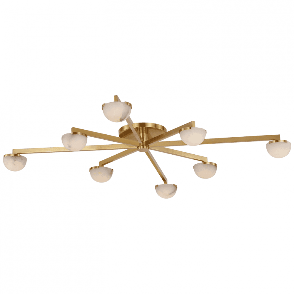 Visual Comfort Signature Pedra Extra Large Staggered Arm Flush Antique-Burnished Brass