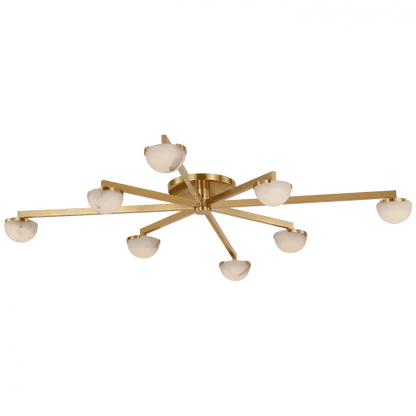 Visual Comfort Signature Pedra Extra Large Staggered Arm Flush Antique-Burnished Brass