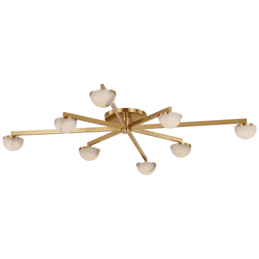 Visual Comfort Signature Pedra Extra Large Staggered Arm Flush Antique-Burnished Brass