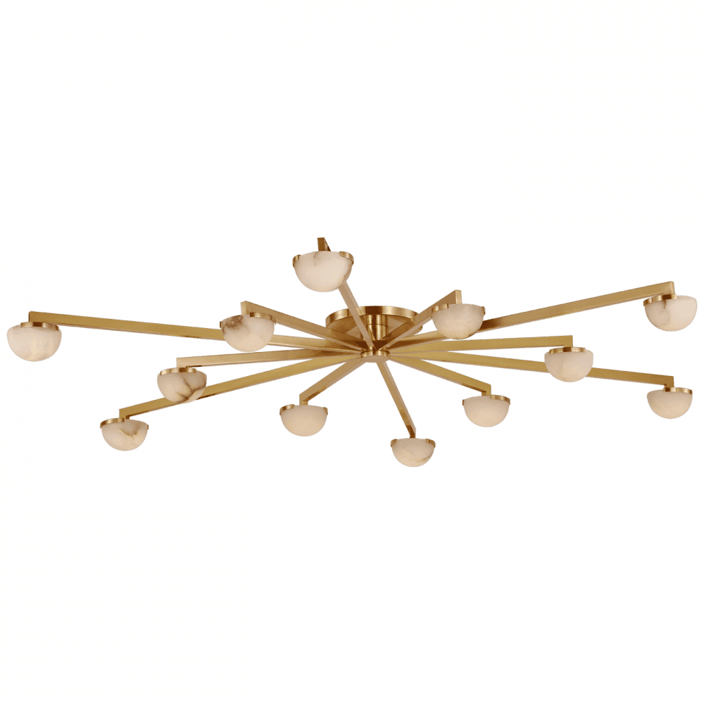 Visual Comfort Signature Pedra Grande Staggered Arm Flush Mount Antique-Burnished Brass