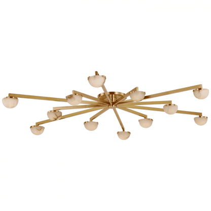 Visual Comfort Signature Pedra Grande Staggered Arm Flush Mount Antique-Burnished Brass