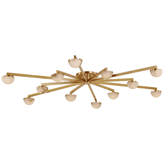 Visual Comfort Signature Pedra Grande Staggered Arm Flush Mount Antique-Burnished Brass