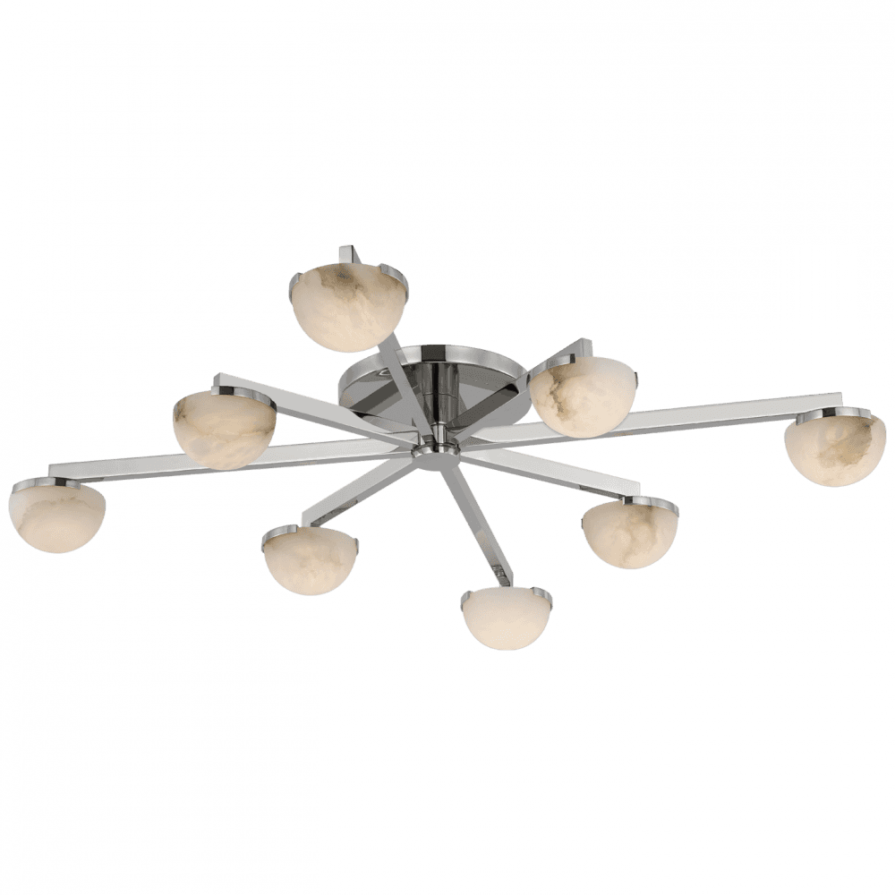 Visual Comfort & Co. Signature Collection Pedra Large Staggered Arm Flush Mount - Polished Nickel